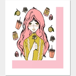 girly, curvy, cute, winter t-shirt collection Posters and Art